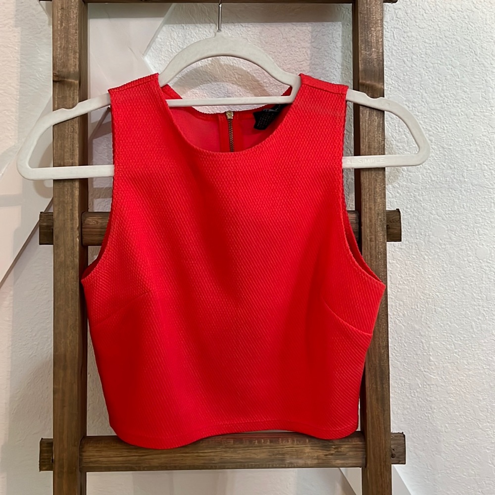 Red crop top